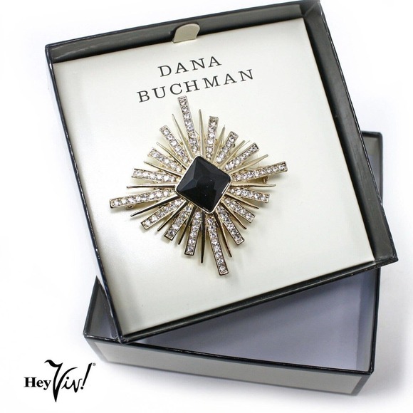 Dana Buchman Starburst Pin Rhinestone Statement Brooch Original Box - Hey Viv - Picture 1 of 6